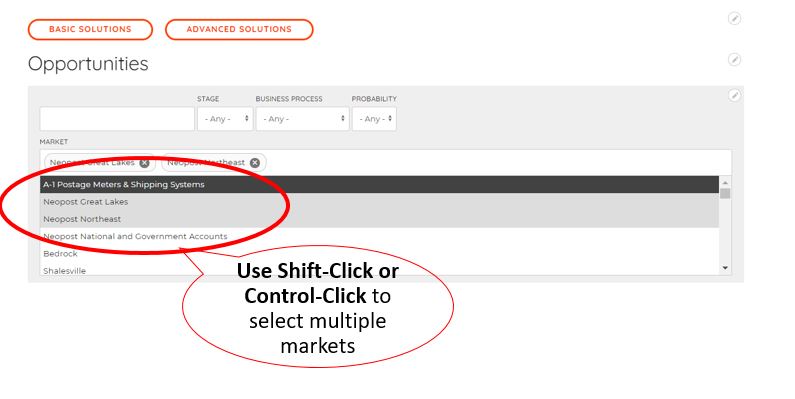 Using the shift-click or control-click feature allows you to easily select multiple items from a drop down list.